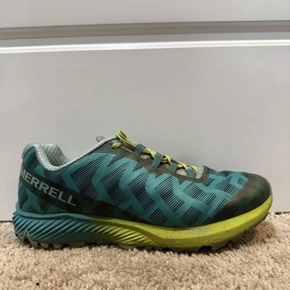 Merrell Agility Synthesis Flex Shoes Womens Size 8.5 Teal Green Trail Running - Picture 1 of 9